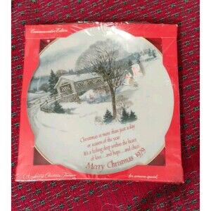 Vintage Robert Laessig Winter scene 8" Christmas Plate 1979 New Old Stock